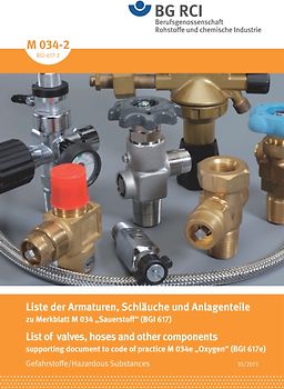 M 034-2 - Liste der Armaturen, Schläuche und Anlagenteile (BGI 617-2) List of valves, hoses and other components