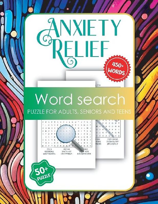 Anxiety Relief Word Search for Adults, Seniors and Teens