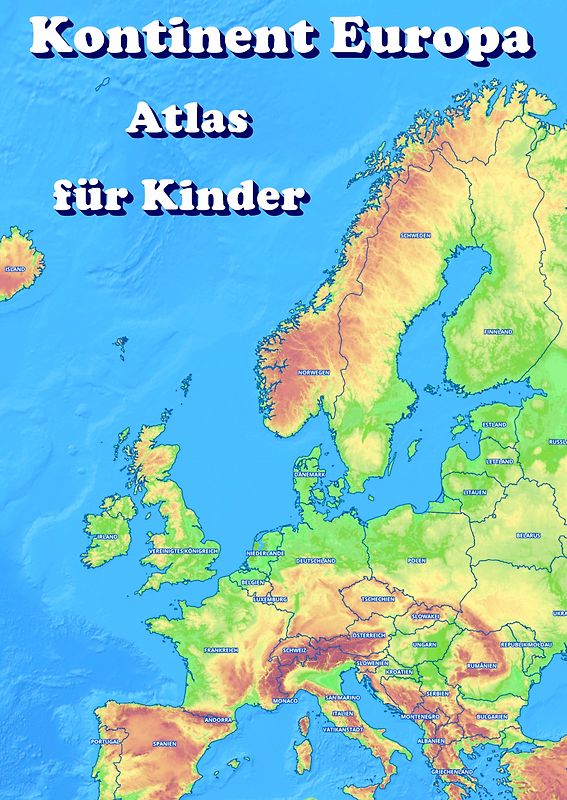 Kontinent Europa geographischer Atlas für Kinder