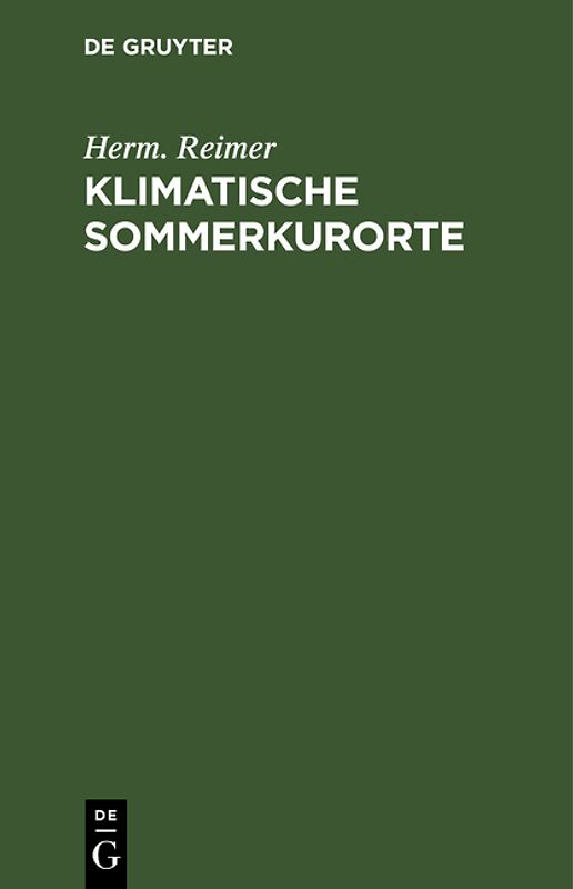 Klimatische Sommerkurorte