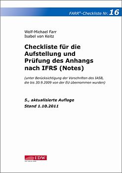 Checkliste 16 für die Aufstellung und Prüfung des Anhangs nach IFRS (Notes)