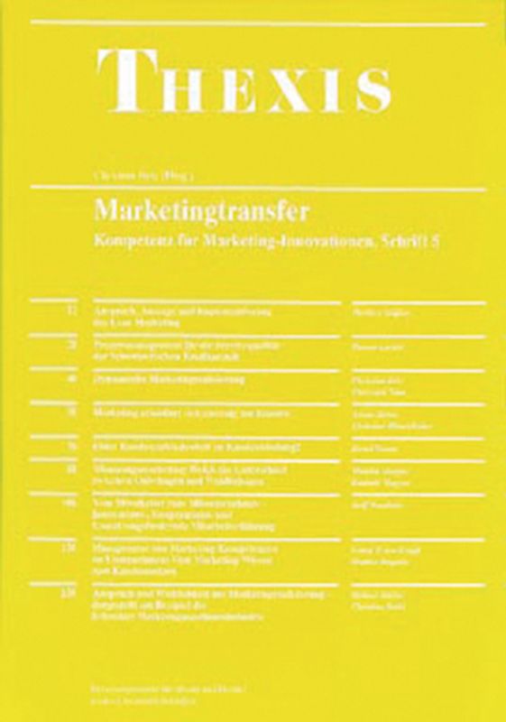 Kompetenz für Marketing-Innovationen / Marketingtransfer