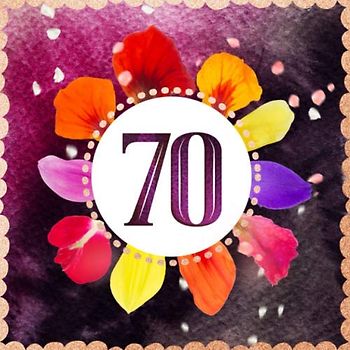 70: Floral Women Birthday Guest Book - 70th Guestbook Blank Unlined Pages To Write Sign In - Colorful Flower Anniversary Party Memory Celebration Keepsake Journal