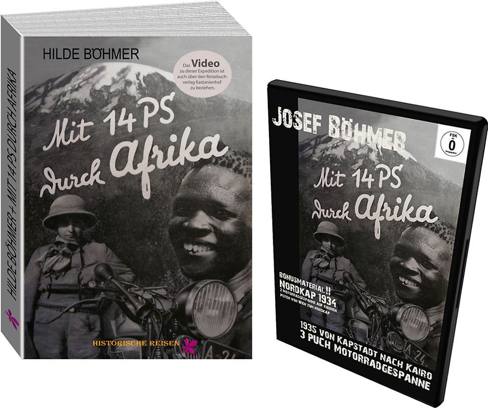 Kombipack Josef und Hilde Böhmer Buch und DVD Mit 14 PS durch Afrika - Die erste Durchquerung Afrikas mit dem Motorrad von Süd nach Nord!!