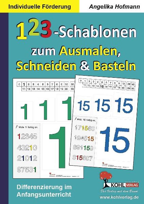 123-Schablonen zum Ausmalen, Schneiden und Basteln
