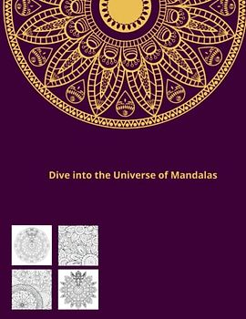 Dive into the Universe of Mandalas: Coloring page for stress relief, mandala book for adults