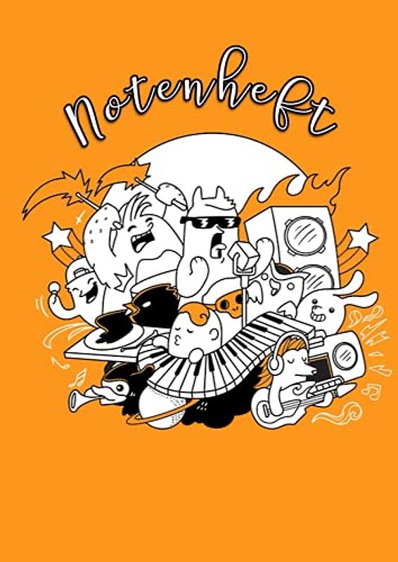 Notenheft: Notenlinienheft A4 Blanko 80 Seiten | Musikheft mit Notenlinien | Notenzeilen mit 9 Systemen ohne Hilfslinien | Große Lineatur - Musik Schreibheft - Leere Notensysteme