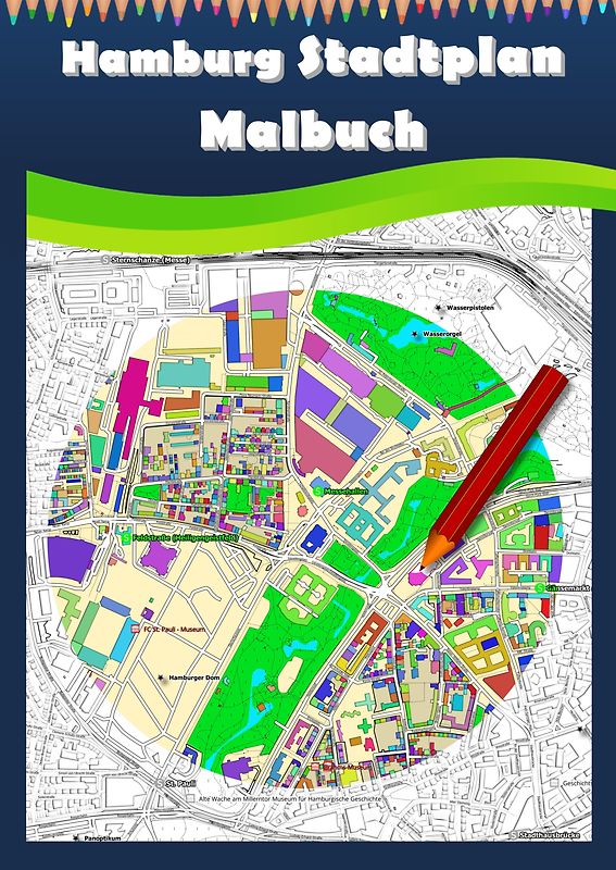 Hamburg Stadtplan Malbuch
