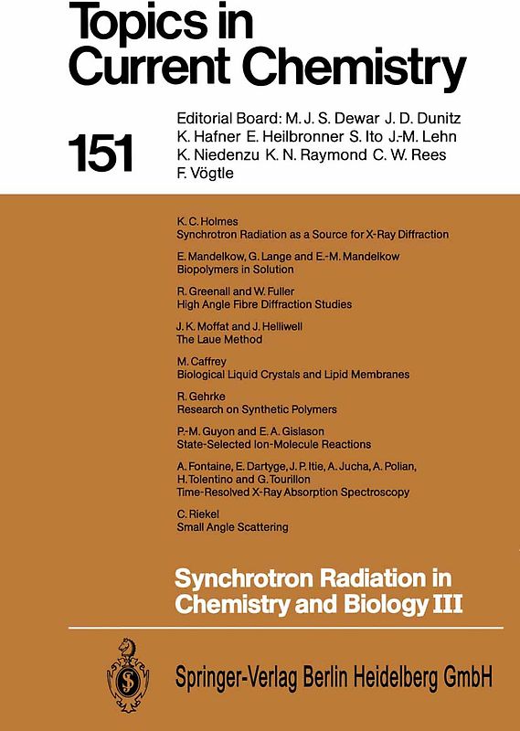 Synchrotron Radiation in Chemistry and Biology III