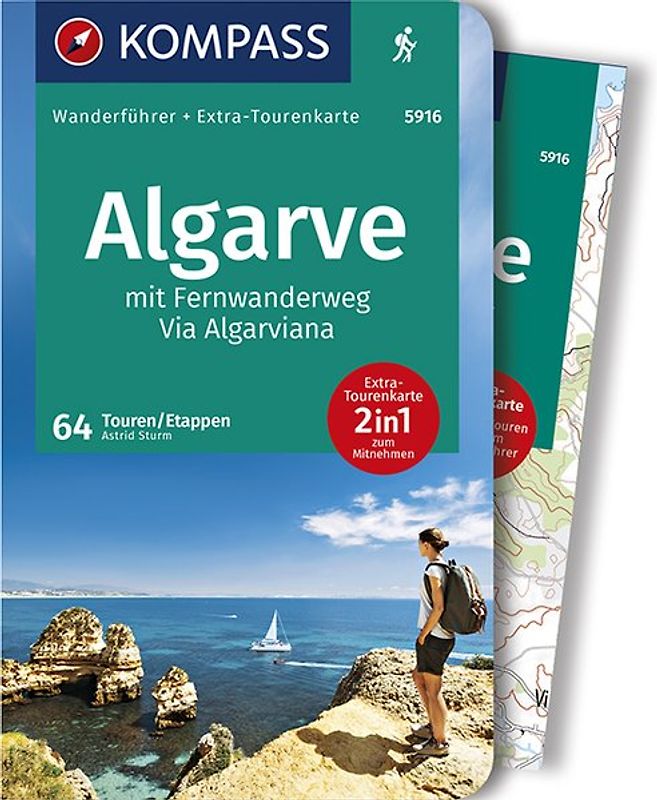 KOMPASS Wanderführer Algarve mit Fernwanderweg Via Algarviana, 64 Touren