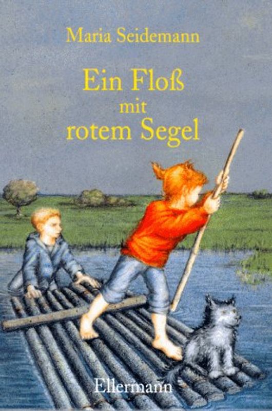Ein Floss mit rotem Segel