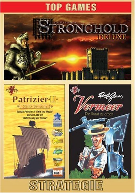 Stronghold Deluxe/Patrizier 2 Gold Edition/Vermeer   (3erDVD Box) PC Spiele