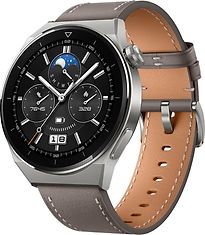 Image of Huawei Watch GT 3 Pro 46 mm titanium met leren bandje bruin (Refurbished)