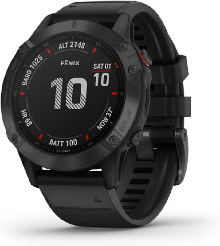 Garmin Fenix 6 Pro 47 mm noir et bracelet en silicone noir