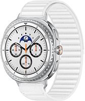 Samsung Galaxy Watch8 Classic 46 mm Boîtier aluminium blanc sur Confort S/M blanc [Wi-Fi]