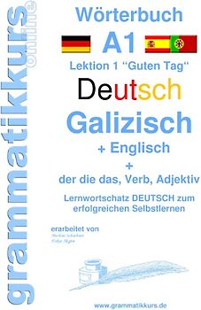 Wörterbuch Deutsch - Galizisch - Englisch Niveau A1