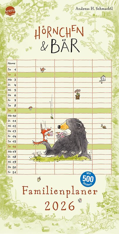 Hörnchen & Bär. Familienplaner 2026
