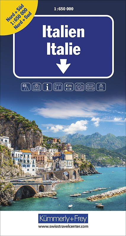 Kümmerly+Frey Strassenkarte Italien Nord+Süd 1:650.000