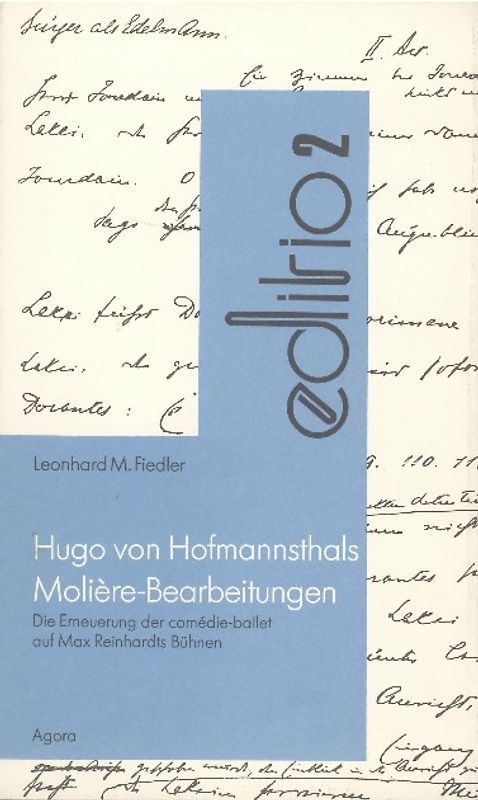 Hofmannsthals Molière-Bearbeitung. Die Erneuerung der comedie-ballet...