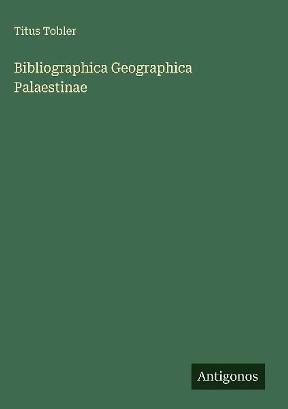 Bibliographica Geographica Palaestinae