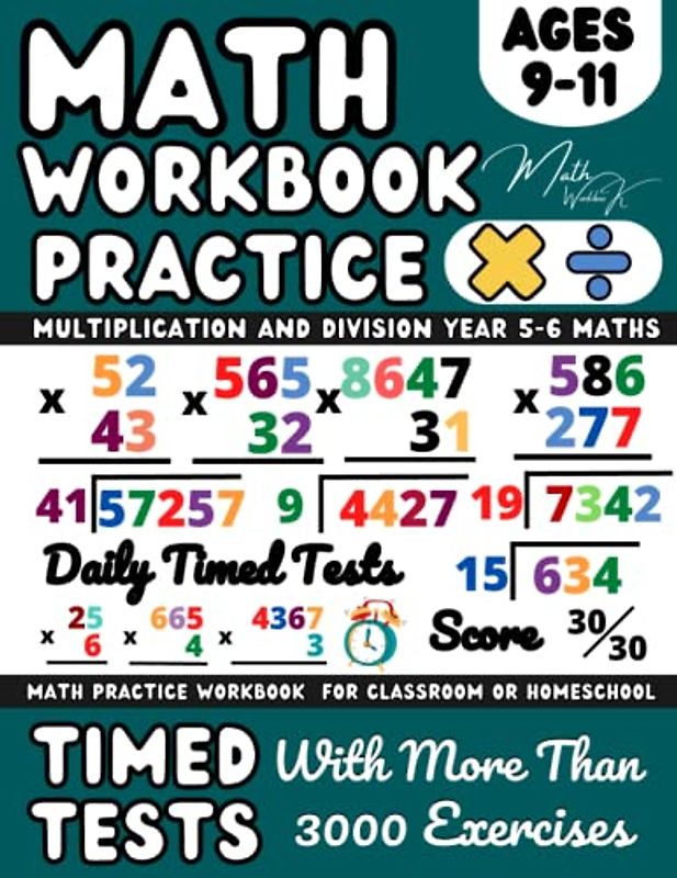 Ks2 Maths Workbook Year 5, 6, Multiplication And Division , Maths Book for 9-11 Year Olds: Practice Workbook Multiply and Divide With 2-Digit, ... and Revision ( Kids Ages 9-11 ), Grade4-5