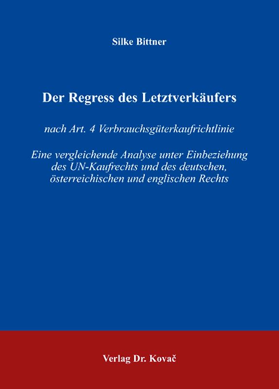 Der Regress des Letztverkäufers