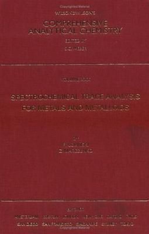 Spectrochemical Trace Analysis for Metals and Metalloids