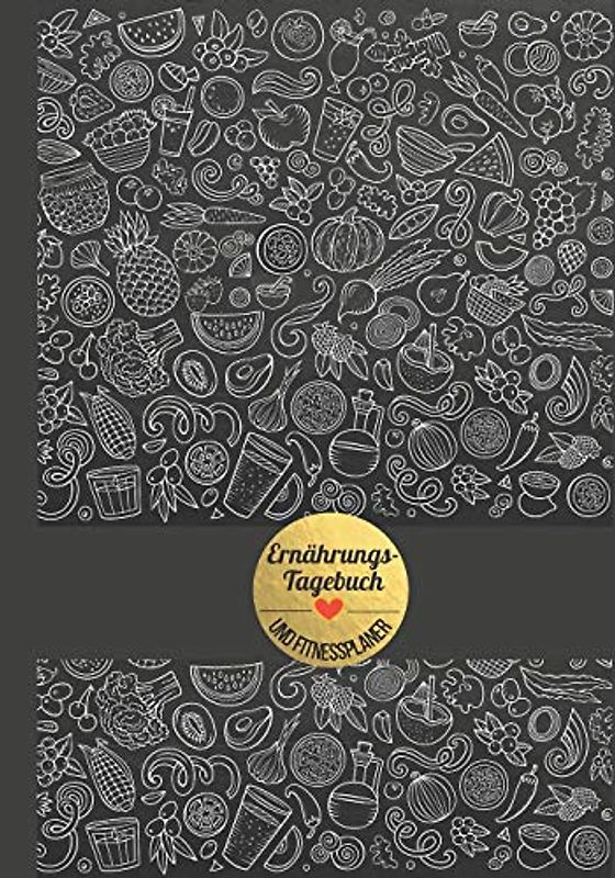 Ernährungs-Tagebuch und Fitnessplaner: Dein 90-Tage Trainings- und Ernährungsjournal zum Ausfüllen (schwarz-weisses Food design) - Trainingstagebuch ... sowie Ernährung & Diät (3-Monats-Planer)