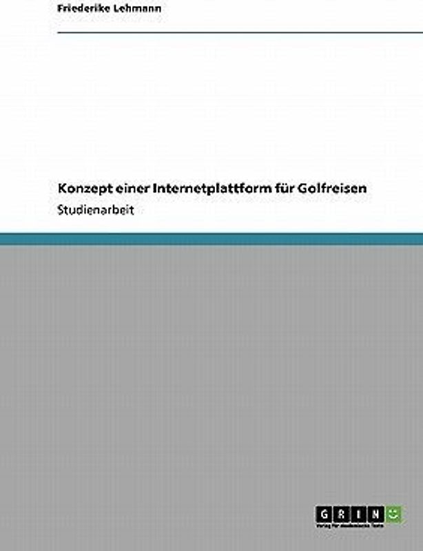 Konzept einer Internetplattform für Golfreisen