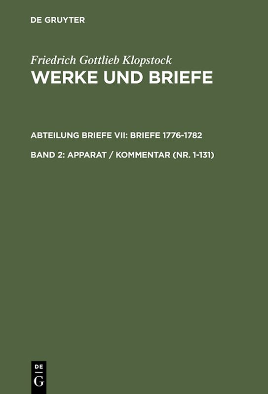 Apparat / Kommentar (Nr. 1-131)