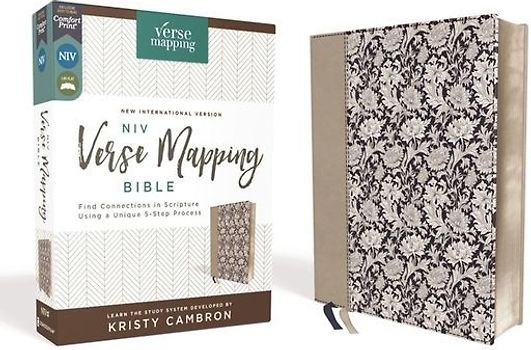 Niv, Verse Mapping Bible, Leathersoft, Navy Floral, Comfort Print