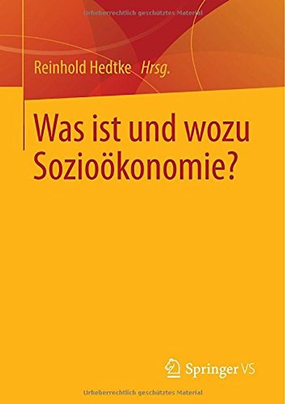 Was ist und wozu Sozioökonomie?