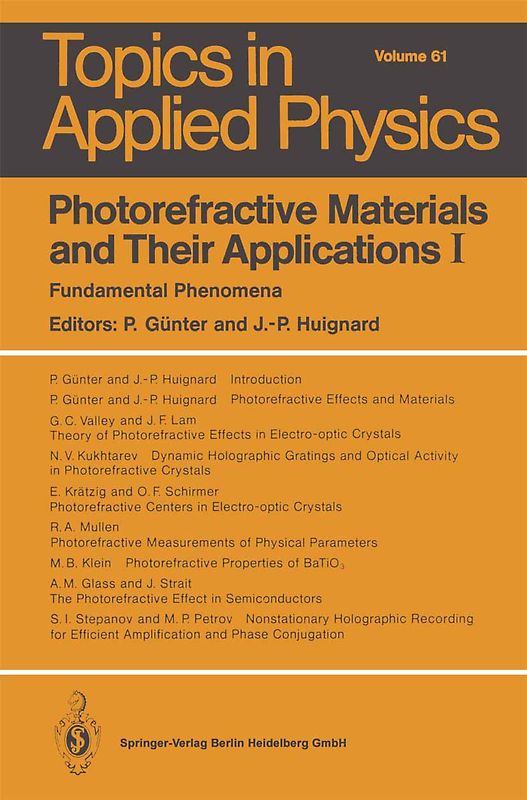 Photorefractive Materials and Their Applications I