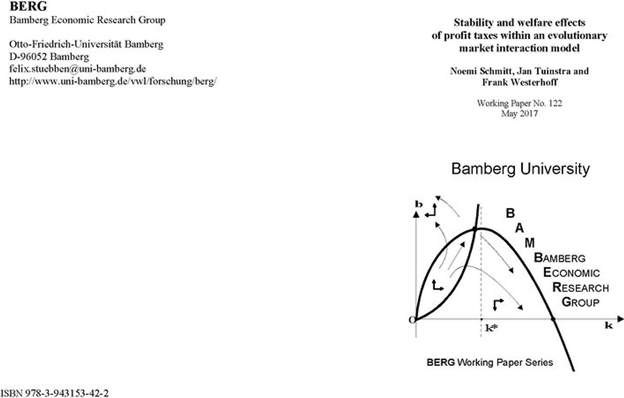 Stability and welfare effects of profit taxes within an evolutionary market interaction model