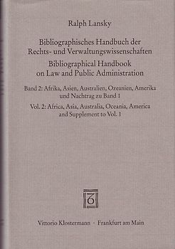 Bibliographisches Handbuch der Rechts- und Verwaltungswissenschaften / Bibliographisches Handbuch der Rechts- und Verwaltungswissenschaften