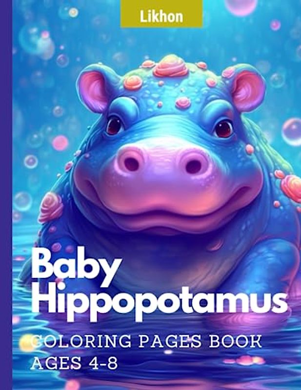 Likhon Baby Hippopotamus Coloring Pages Book Ages 4-8