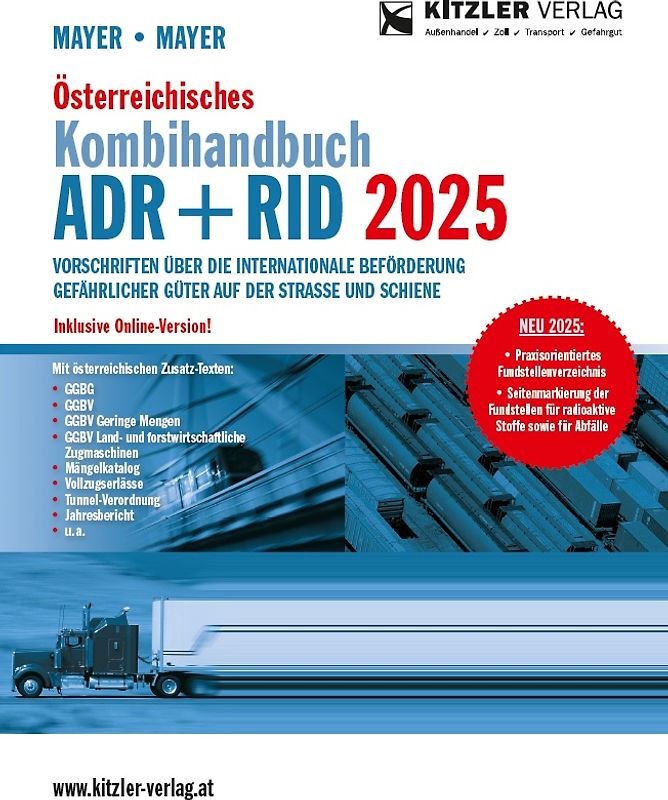 Österreichisches Kombihandbuch ADR + RID 2025 – Broschiert
