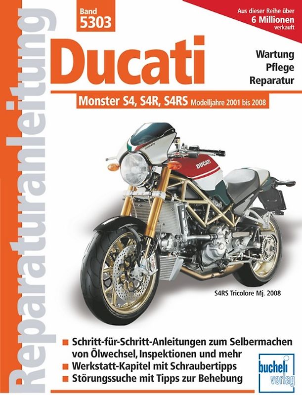 Ducati Monster mit 4 Ventilen, Desmo, Wasserkühlung, Einspritzung