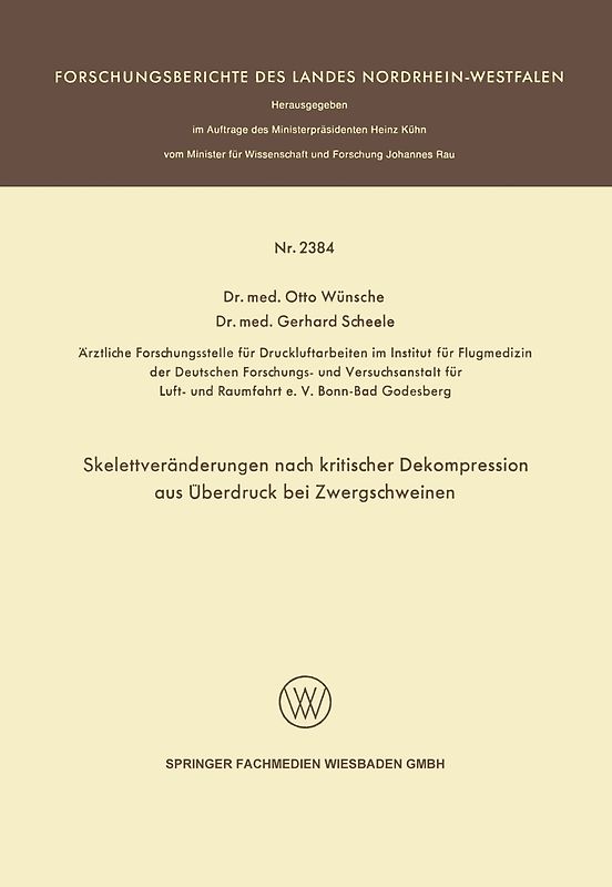Skelettveränderungen nach kritischer Dekompression aus Überdruck bei Zwergschweinen