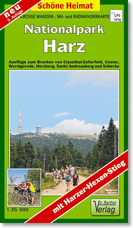 Große Wanderkarte-, Ski- und Radwanderkarte Nationalpark Harz