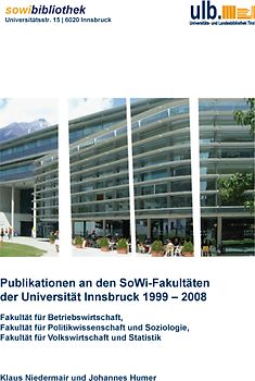 Publikationen an den SoWi-Fakultäten der Universität Innsbruck 1999 – 2008