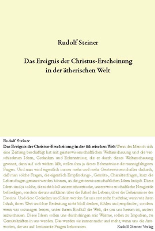 Das Ereignis der Christus-Erscheinung in der ätherischen Welt