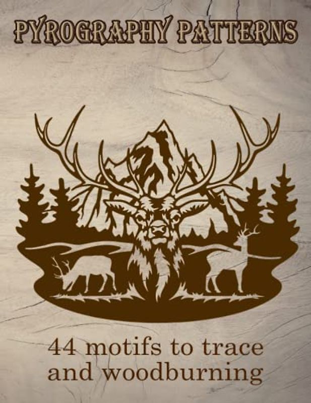 Pyrography patterns: numerous designs for tracing and woodburning, as desired from small to large projects.