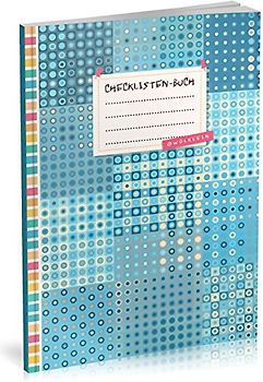 Checklisten-Buch: To Do Listen Planer | Ca. A5 Softcover | 70+ Seiten mit Titel, Datum & Register | Perfekt für Aufgaben zum Abhaken, Bucket Listen, Reiseplaner uvm. | Motiv „Blaues Muster“