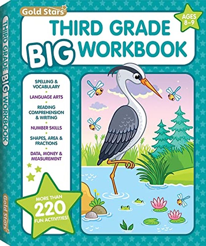 3rd Grade BIG Workbook All Subjects for Kids 8 - 9 includes 220+ Activities, Spelling, Grammar, Reading Comprehension, Writing, Math, Multiplication, ... and Measurement (EnglishvEdition)