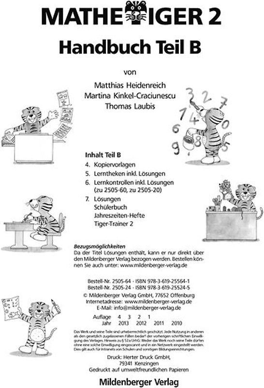 Mathetiger 2, Handbuch Teil B · Erstausgabe