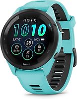 Garmin Forerunner 265 46 mm turquoise/noir et bracelet en silicone turquoise/noir