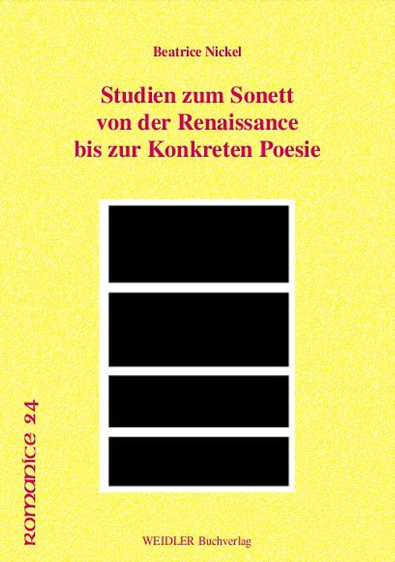 Studien zum Sonett von der Renaissance bis zur Konkreten Poesie