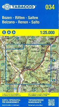 Tabacco Wandern Bozen-Ritten-Salten-Bolzano-Renon-Salto  1 : 25 000