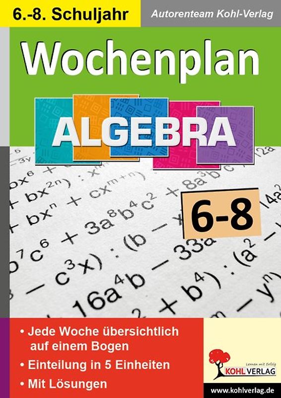 Wochenplan Algebra / Klasse 6-8